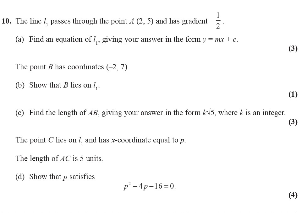 The-line-$l_1$-passes-through-the-point-$A(2,-5)$-and-has-gradient-$-rac{1}{2}$-Edexcel-A-Level Maths Pure-Question 11-2009-Paper 1.png